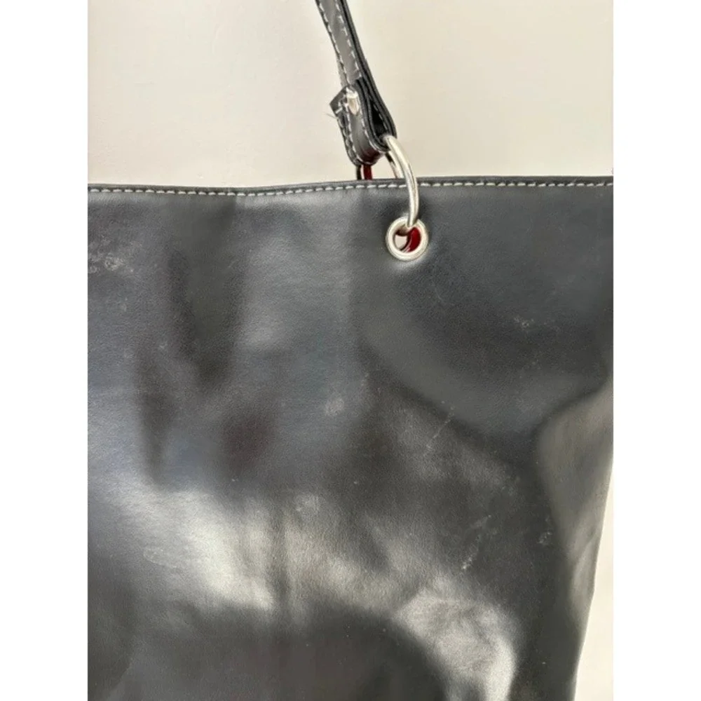 Disney Mickey Mouse Black Canvas Faux Leather Tote Bag Red Sequin Shorts Vintage